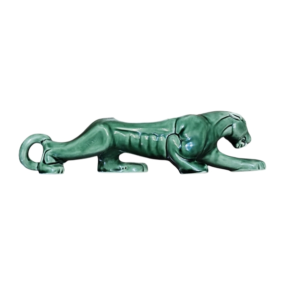 MCM ceramic green panther TV planter vintage - Picture 3 of 3